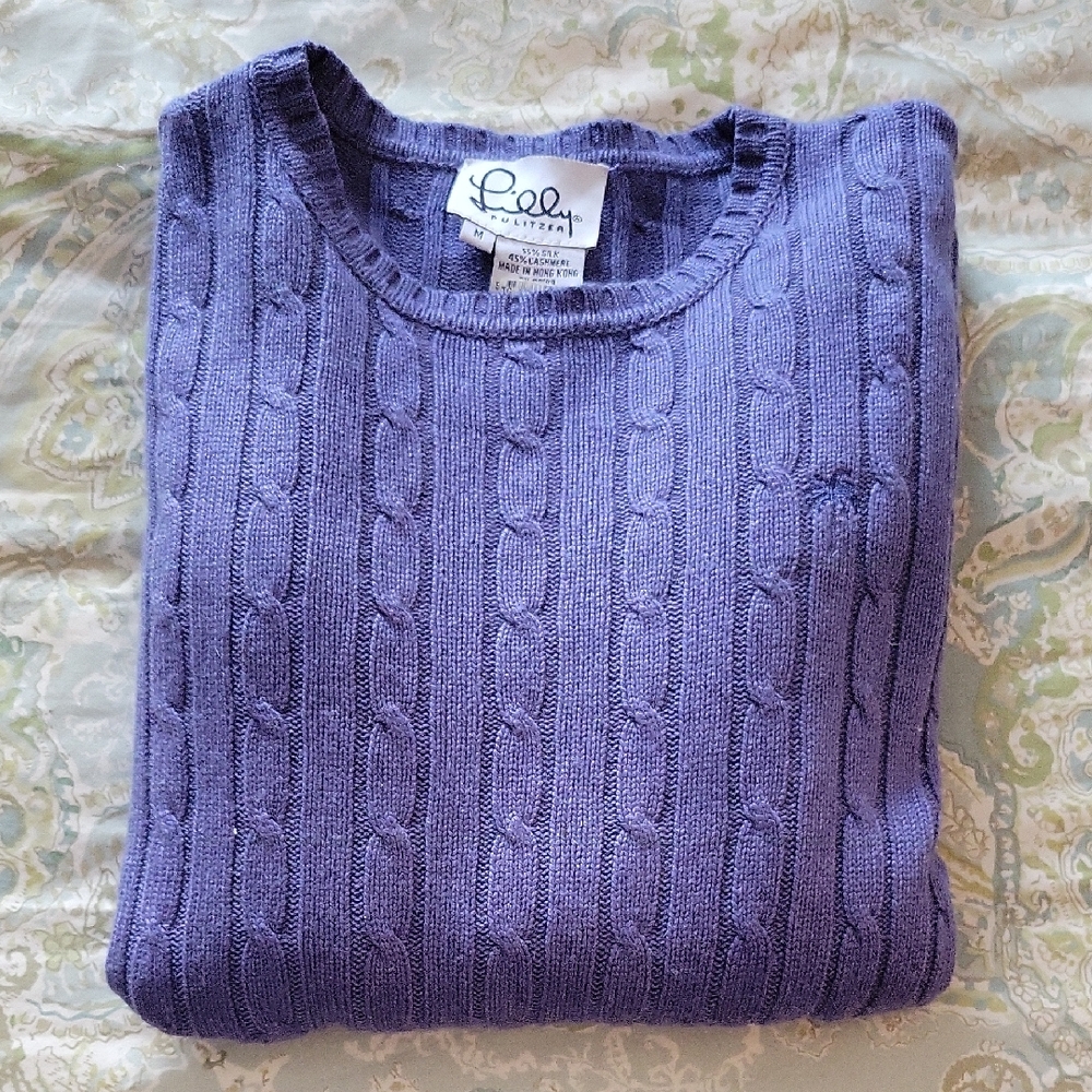 Lilly Pulitzer Cashmere Silk Cable Knit Sweater